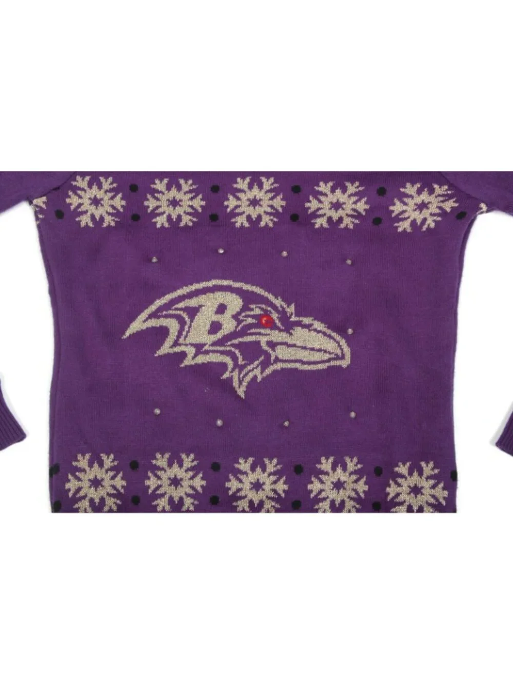 Adult NFL Baltimore Ravens Logo Ugly Christmas Sweater Lights Up sz M /476